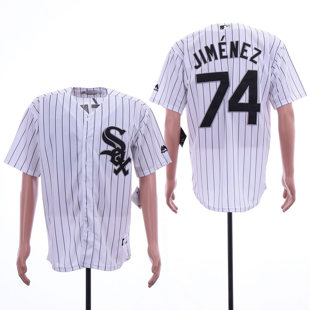 Men Chicago White Sox 74 Jimenez White Game MLB Jerseys